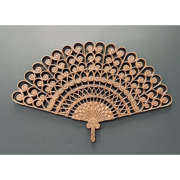 none Other - Gorgeous Burwood Vintage Decorative Wall Fan 1980 Wall Decor
